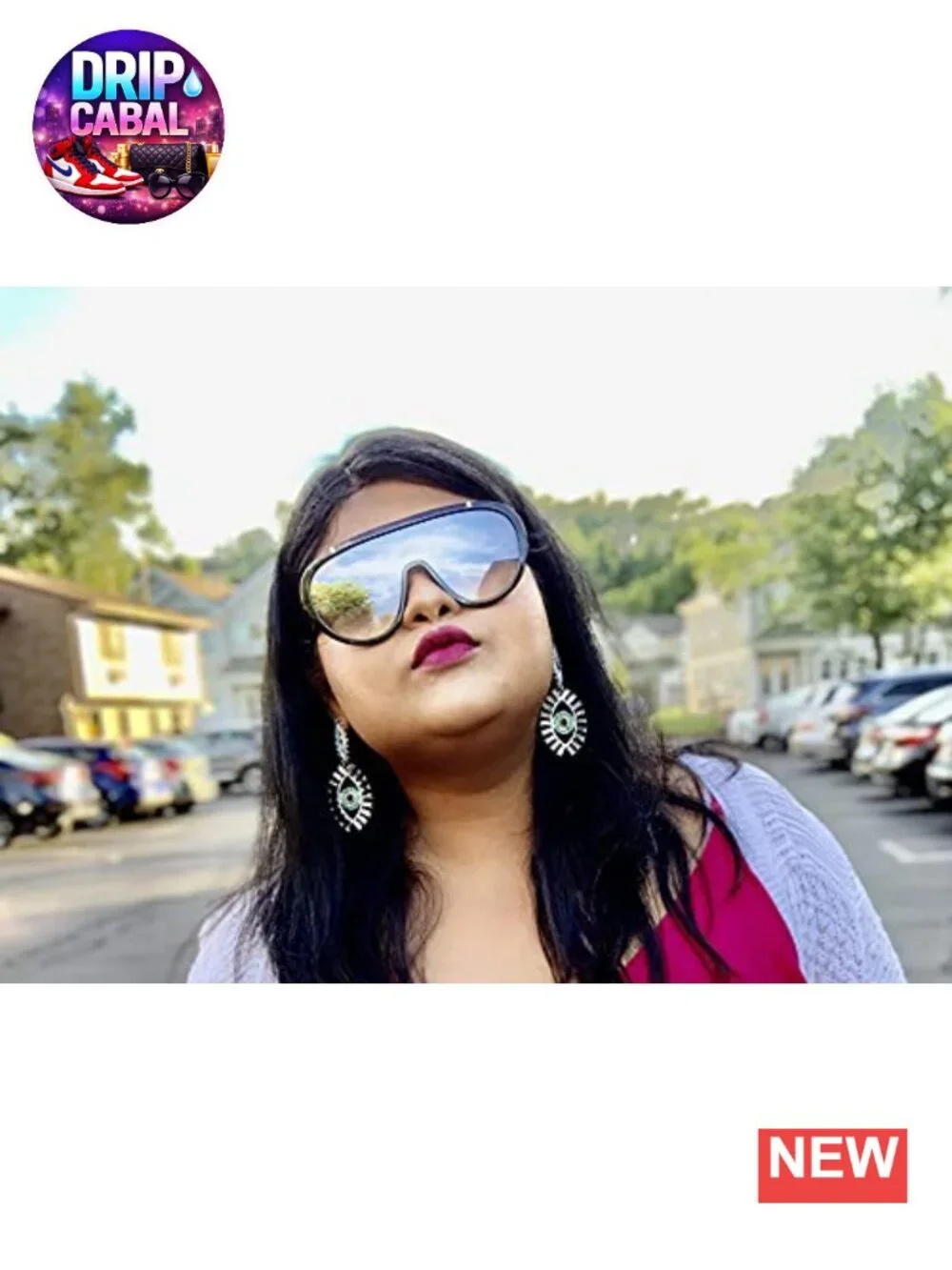 Oversized Sunglasses Women Men Round One Piece UV400